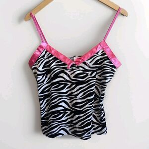 NWT Zebra Velvet Tank Top Camisole XL 90s 2000s